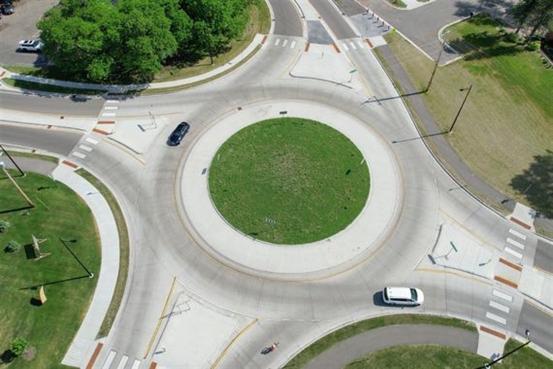A bird's eye view of the Hodgson Road roundabout 